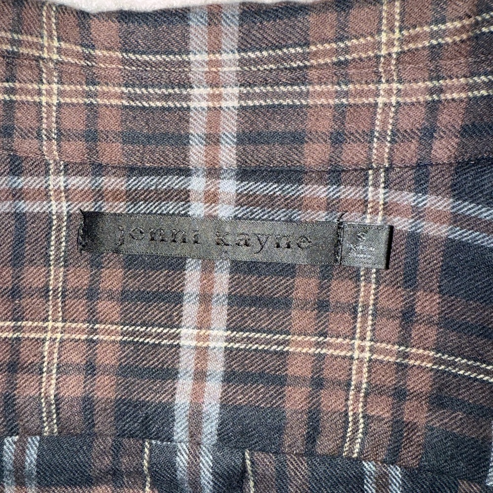 Jenni Kayne Classic Plaid Button Down Shirt - Black and Brown - Picture 7 of 9